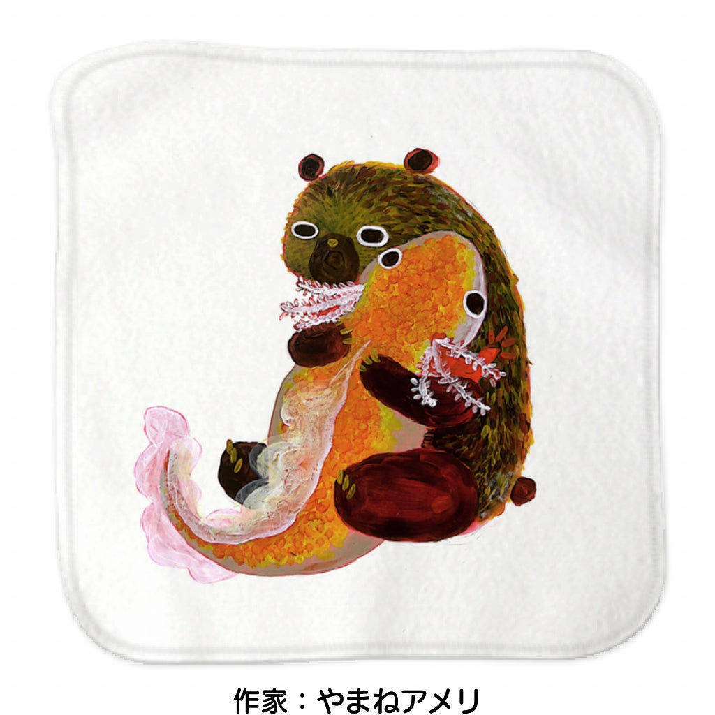 【ウーパールーパー×熊】ミニハンカチタオル